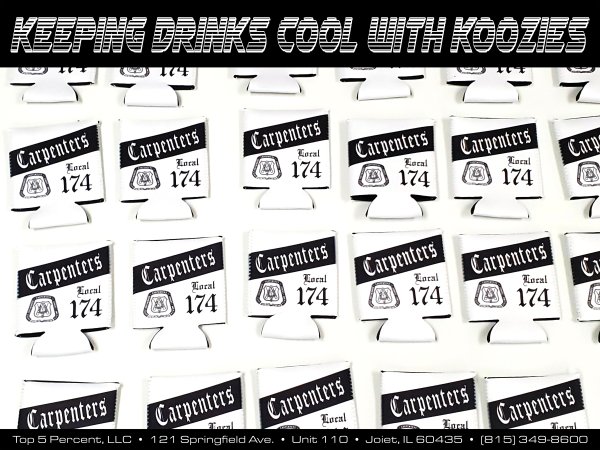 Custom personalized can koozies for events and businesses in Aurora and Joliet IL