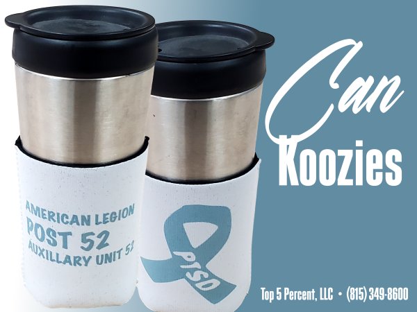 Branded can koozies for events in Channahon Illinois