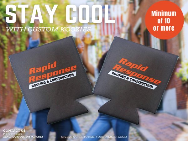 Custom printed foam and neoprene koozies for events in Rockdale Illinois