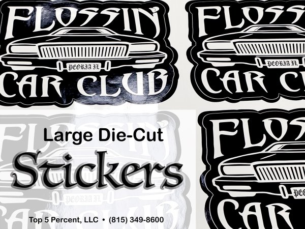 Custom die cut stickers and decals printed in Plainfield, Joliet, and Lockport, Illinois