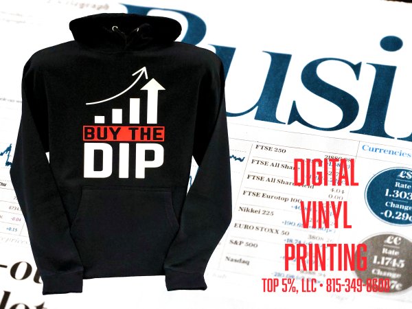 Custom digital vinyl hoodies with full color artwork in Joliet and Shorewood Illinois
