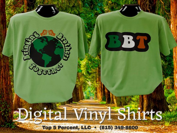 Custom apparel and puff print shirts made in Joliet Illinois