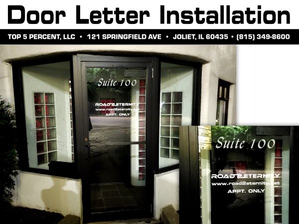 Professional door lettering installation in Joliet Illinois