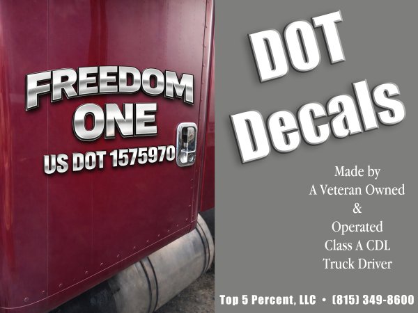 Custom DOT decals for commercial trucks in Naperville and Joliet Illinois
