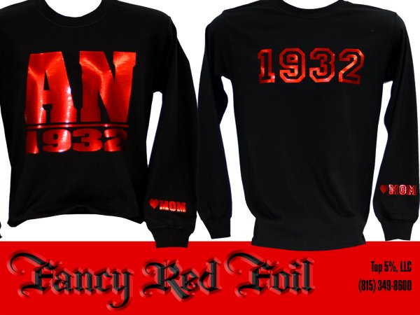 Custom foil shirts printed by Top 5 Percent in Joliet Illinois