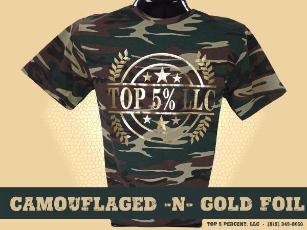Custom foil print shirts and metallic apparel in Joliet Illinois