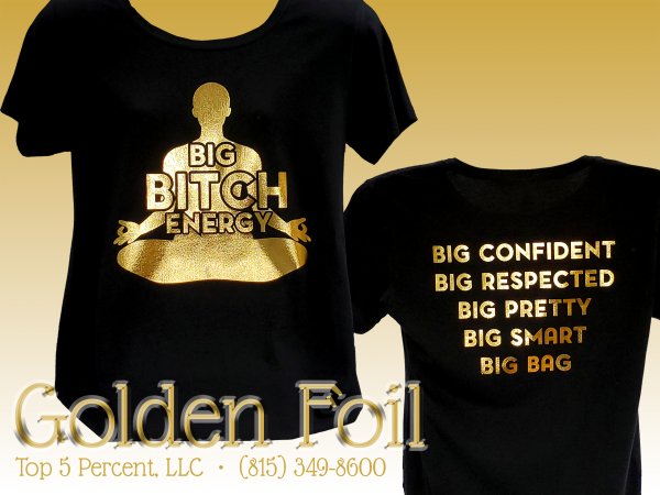 Custom foil shirts with metallic shine in Joliet Illinois