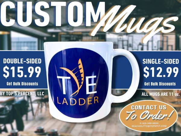 Custom branded mugs for businesses and events in Lockport and Joliet IL