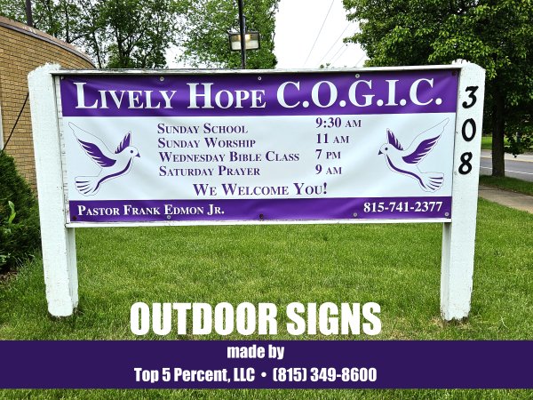 Custom outdoor banner signs for businesses in Joliet Illinois