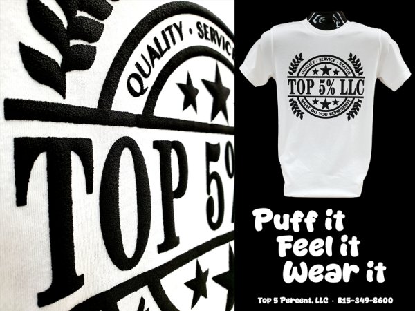 Custom puff print shirts and apparel in Joliet Illinois