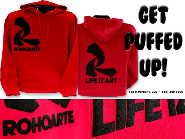Custom puff print apparel in Joliet Illinois
