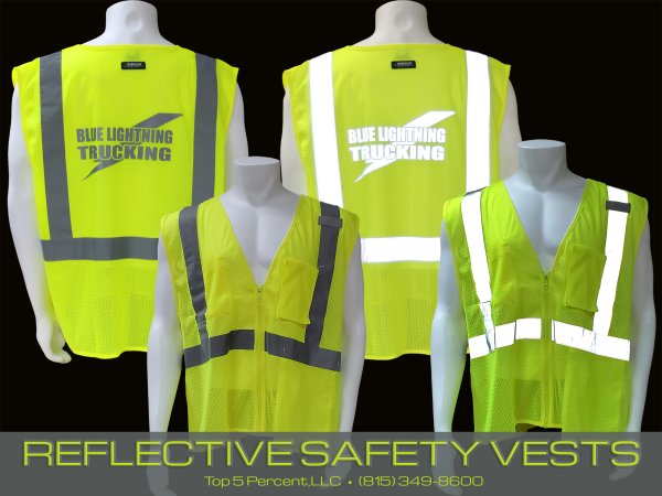 Custom reflective safety vests in Joliet Illinois