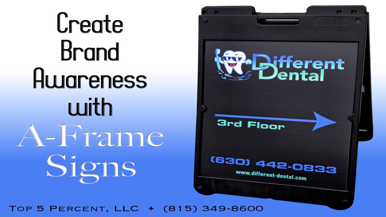 Custom a-frame sidewalk signs near me, sandwich board signs in Joliet and Plainfield IL