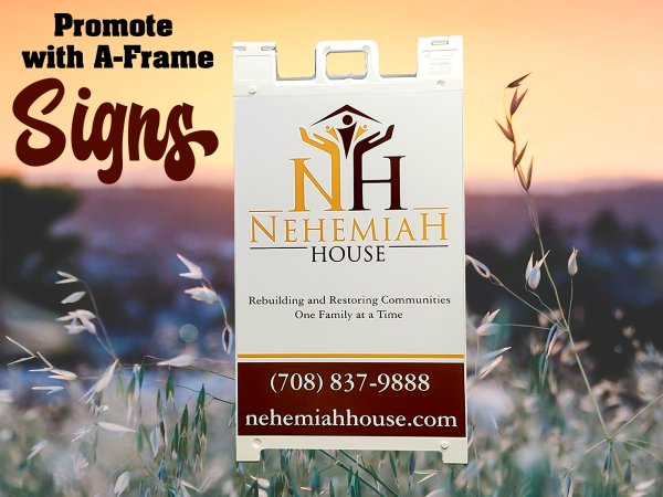 Custom sidewalk sign printed by Top 5 Percent in Joliet Illinois