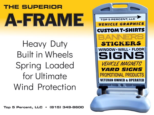 Custom a-frame sidewalk sign for a business in Crest Hill Illinois