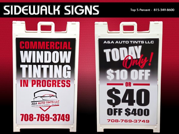 Custom a-frame sidewalk signs for businesses in Shorewood Illinois