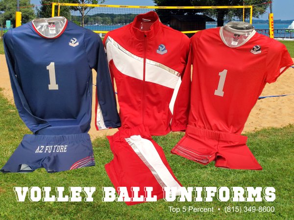 Custom volleyball team uniforms and spirit wear in Joliet Illinois