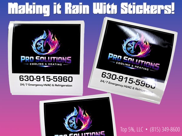 Custom stickers and bulk circle stickers printed in Plainfield, Joliet, and Shorewood, Illinois