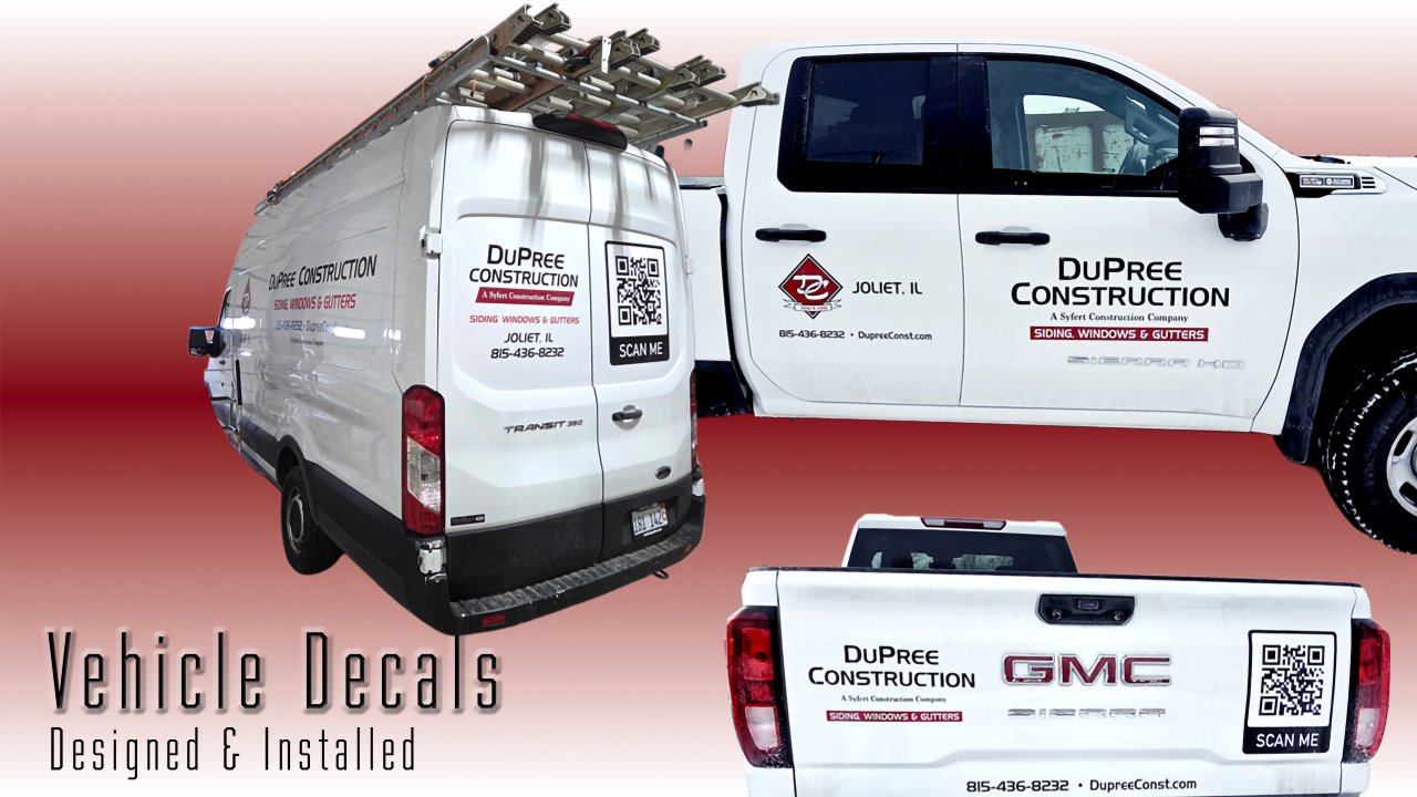 Custom vehicle graphics and wraps in Joliet and Frankfort IL, van lettering and car decals