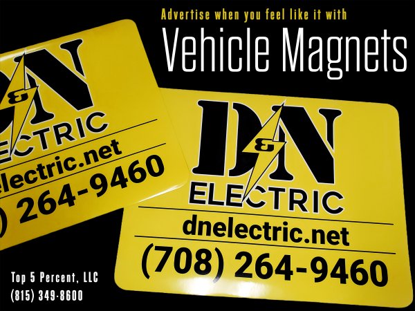 Custom vehicle magnets and car magnets in Joliet, Shorewood, and Crest Hill Illinois