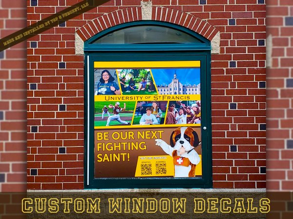 Custom window decals and window graphics in Joliet, Shorewood, and Crest Hill Illinois