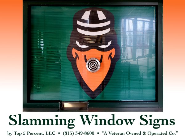 Custom window signs and window decals for businesses in Joliet, Shorewood, and Crest Hill