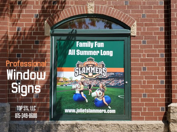 Custom window decals installed in Joliet, Shorewood, and Rockdale Illinois
