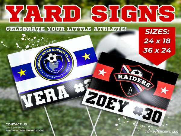 Custom yard signs and lawn signs in Joliet, Shorewood, and Crest Hill Illinois